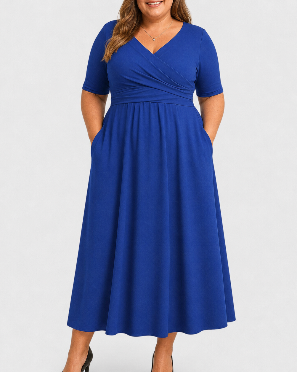 Eleanor Elegant Midi Dress - Blue