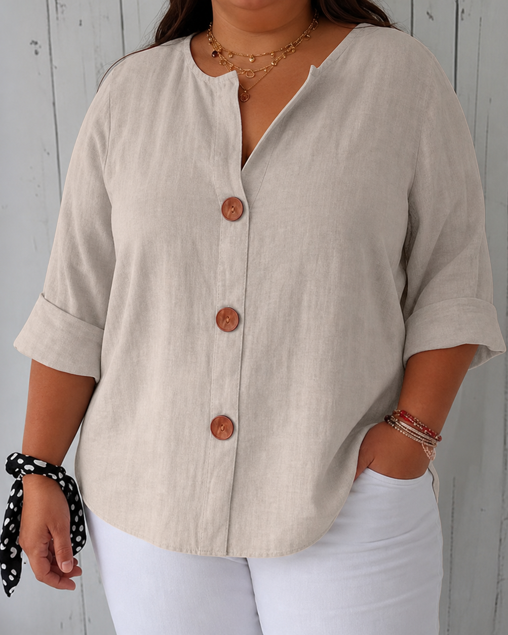 Harper | Lightweight Blouse - Beige