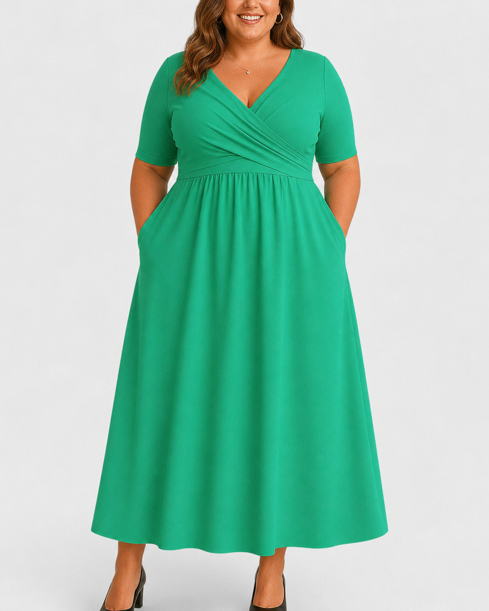Eleanor Elegant Midi Dress - Green