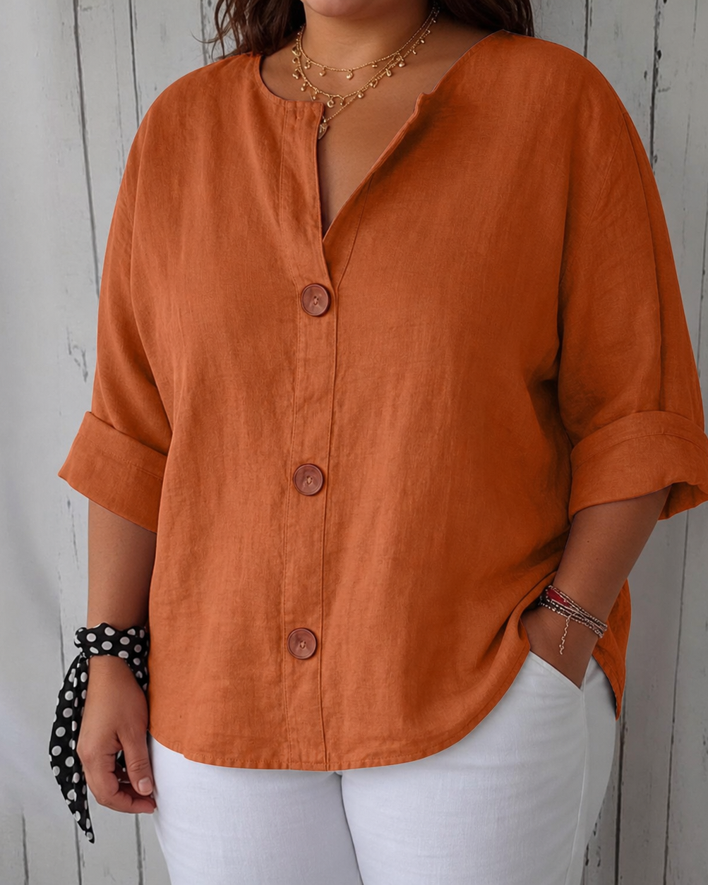 Harper | Lightweight Blouse - Orange