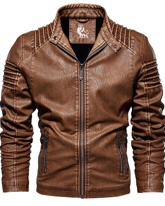 Kingdom Leather Jacket Saddle Brown