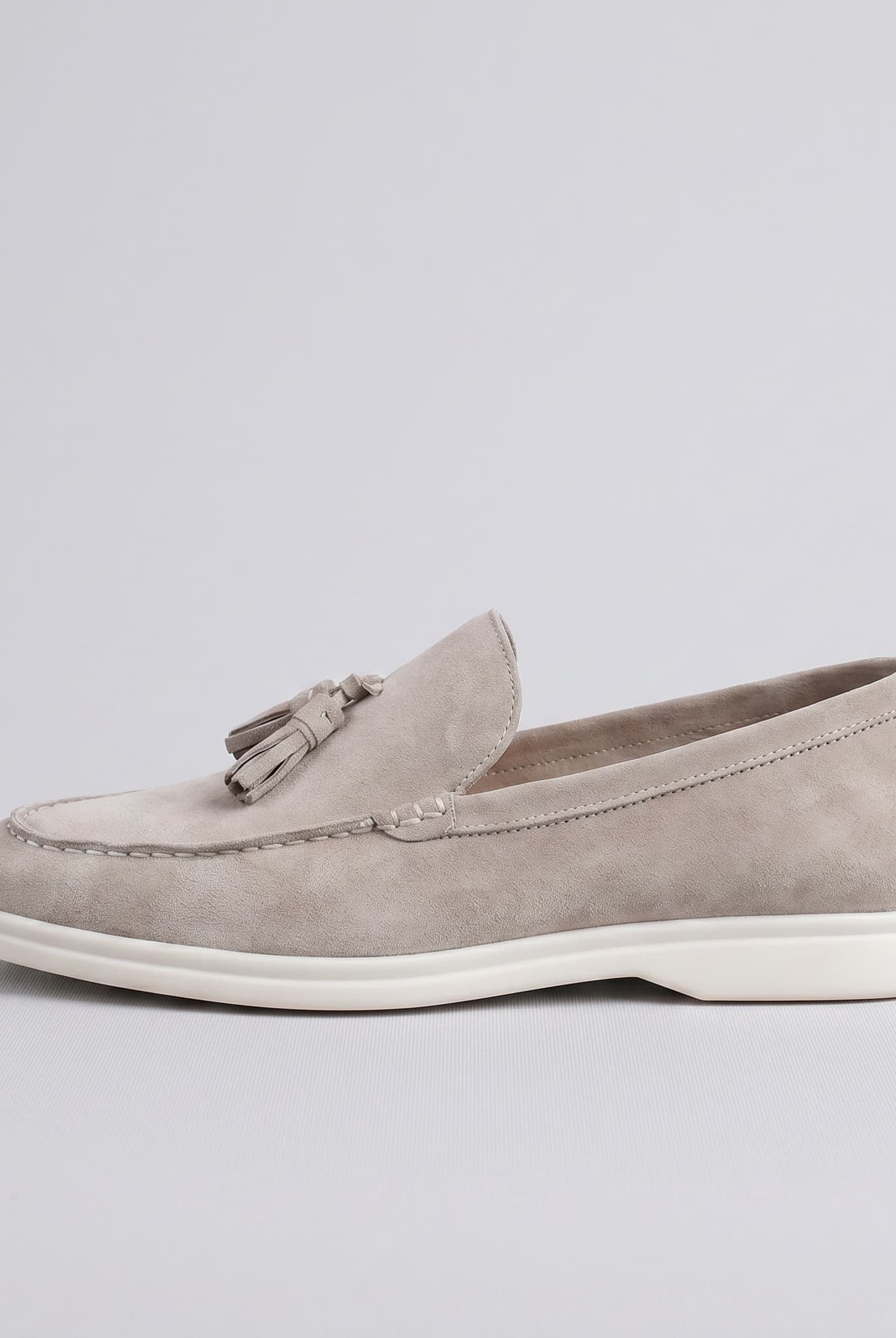 Capri Suede Loafer Light Gray