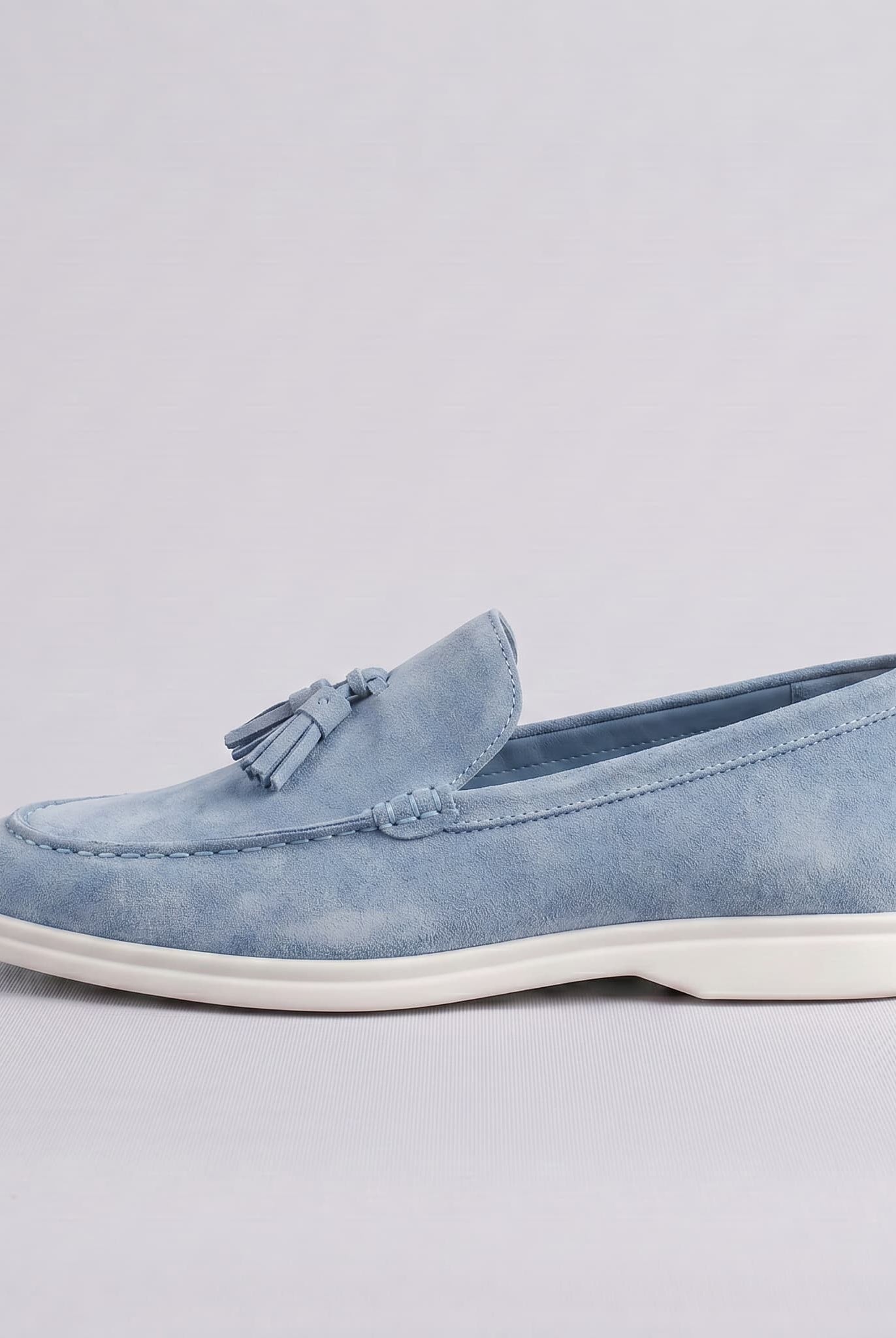 Capri Suede Loafer Powder Blue