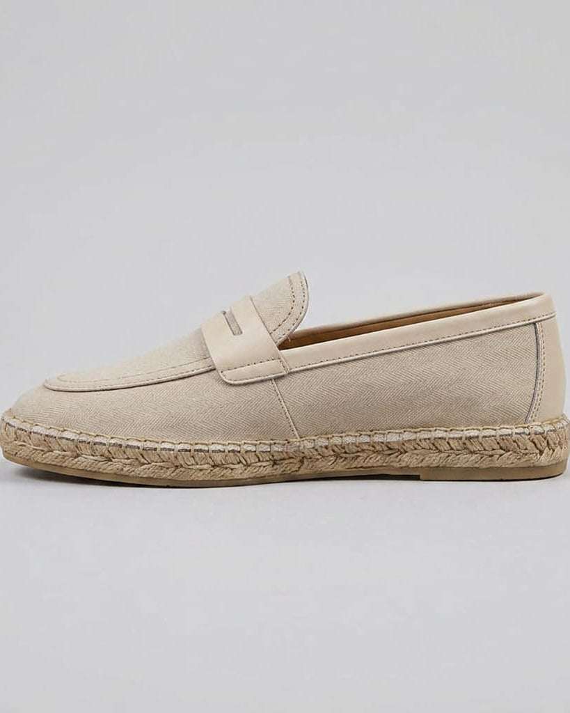 Sanary Herringbone Espadrille Champagne