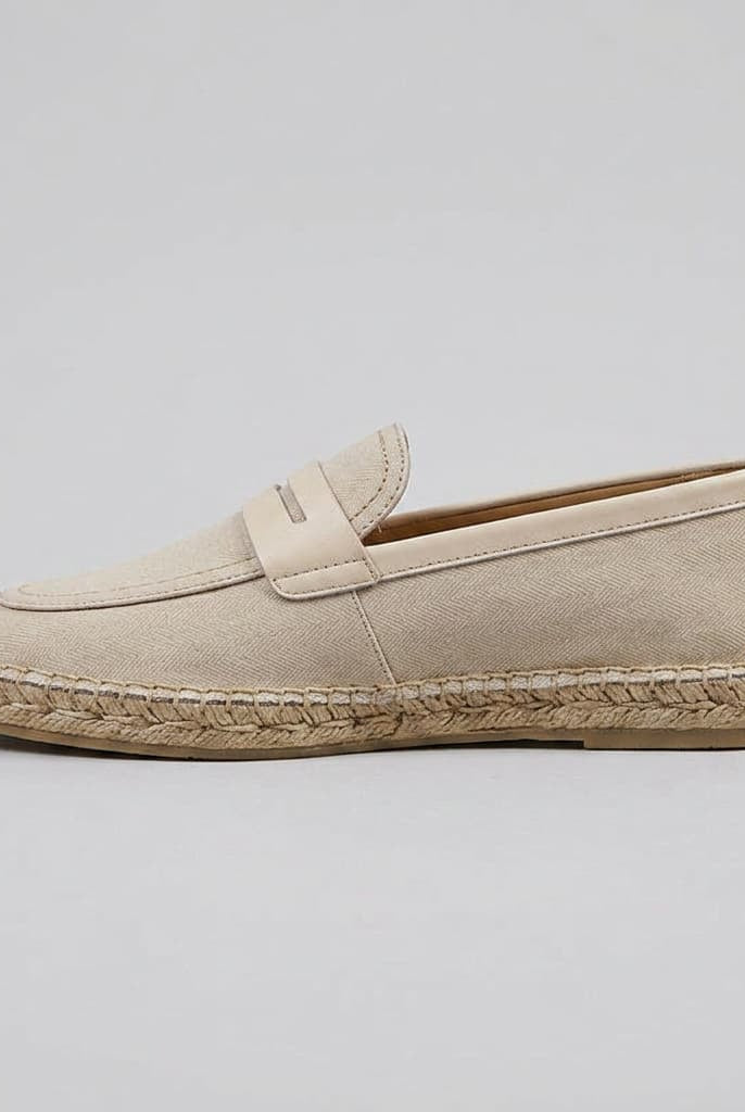 Sanary Herringbone Espadrille Champagne