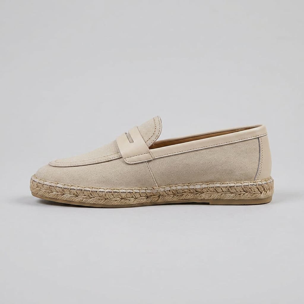 Sanary Herringbone Espadrille Champagne