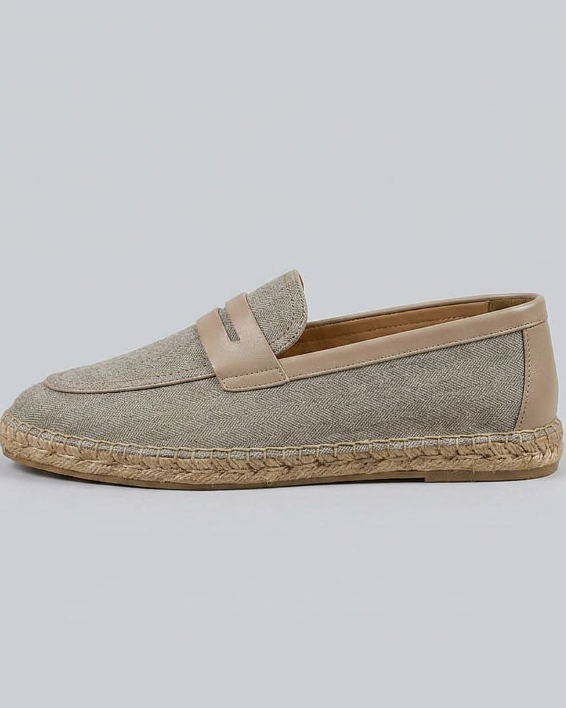 Sanary Herringbone Espadrille Stone