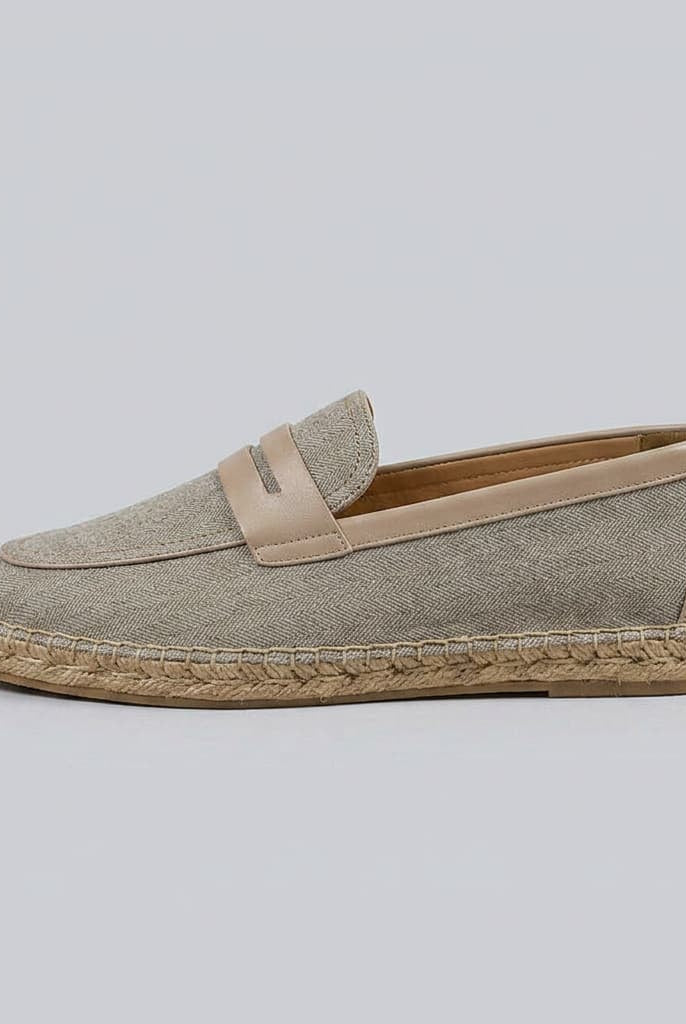 Sanary Herringbone Espadrille Stone