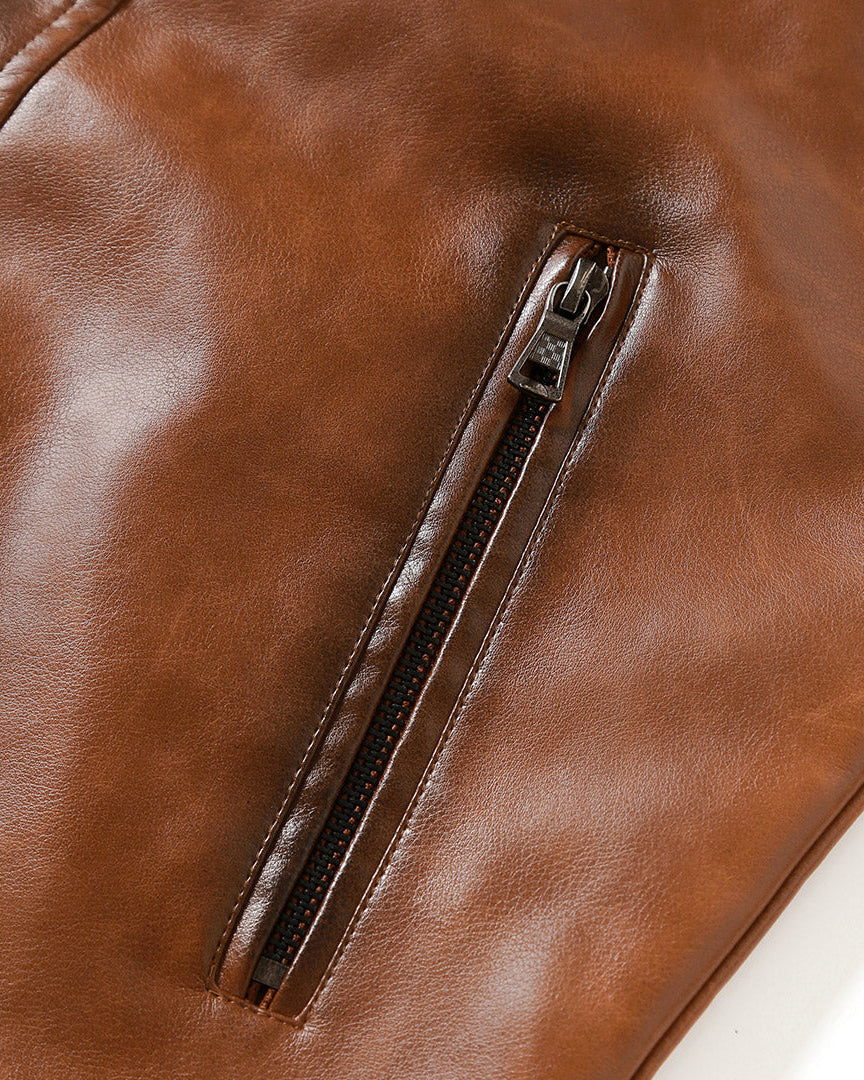 Roadster Leather Jacket Sienna