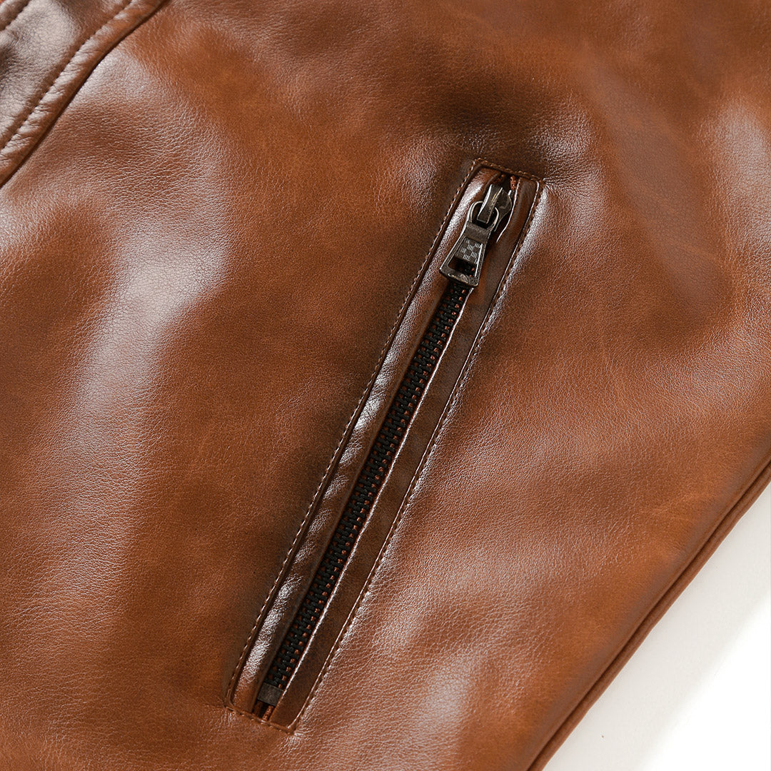 Roadster Leather Jacket Sienna
