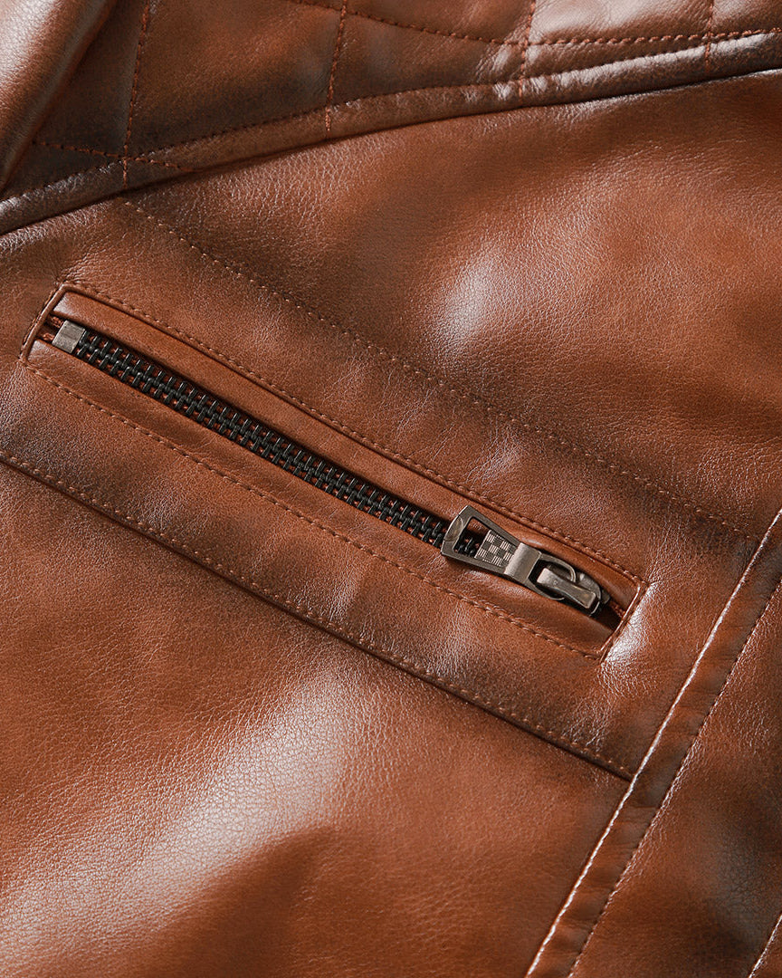 Roadster Leather Jacket Sienna