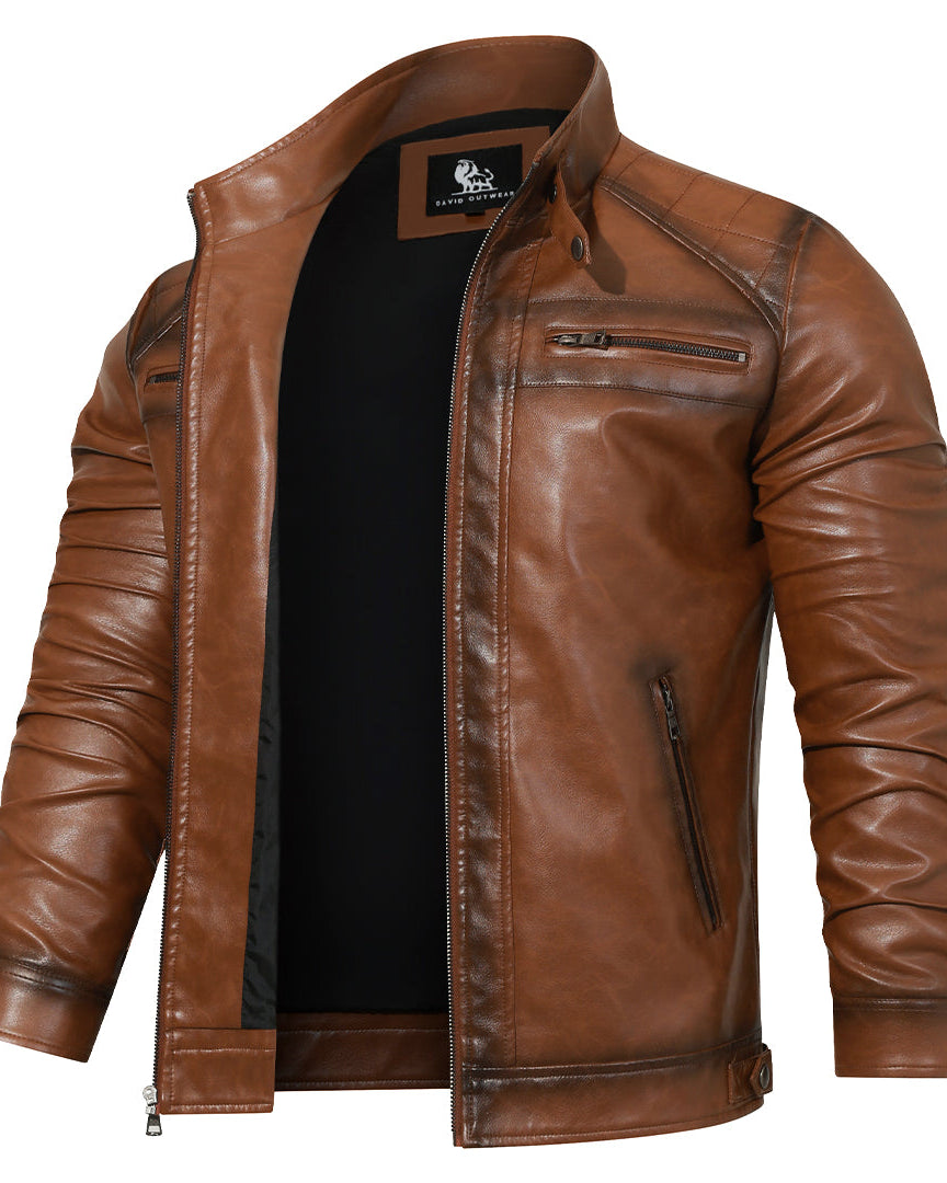 Roadster Leather Jacket Sienna