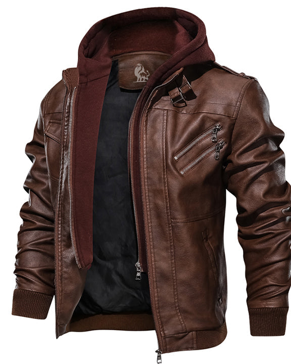 Salvador Leather Jacket Saddle Brown