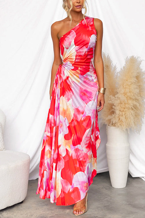 Holt & Wren Pleated One-Shoulder Dress