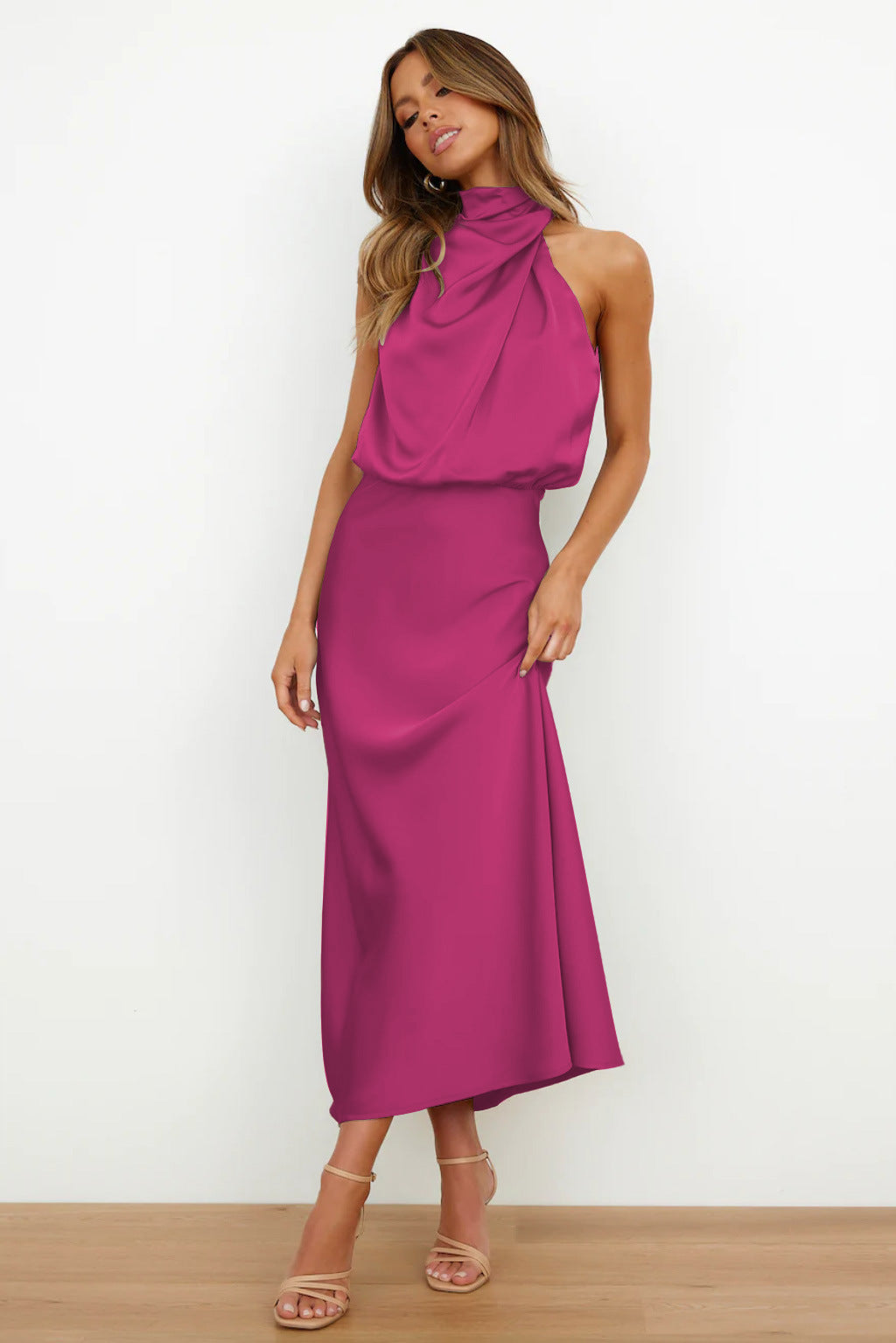 Quentin Sahara Draped Dress - Pink