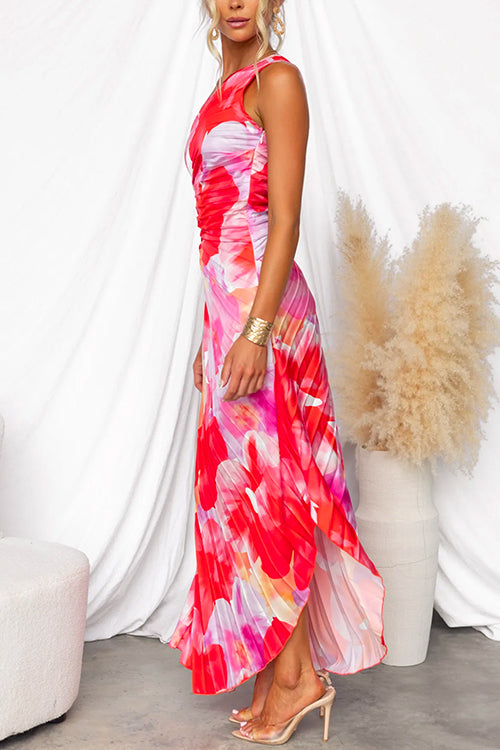 Holt & Wren Pleated One-Shoulder Dress