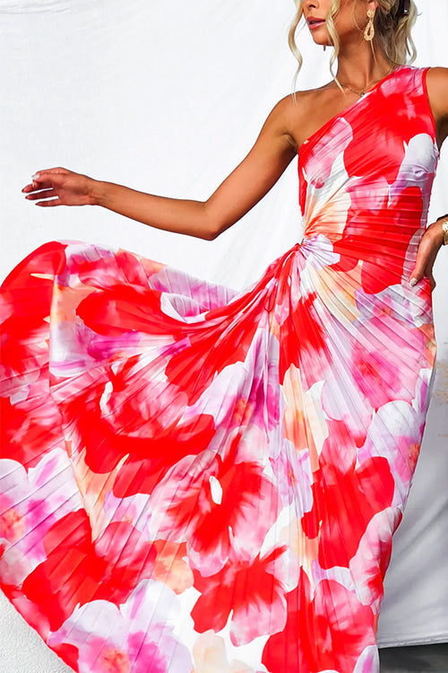 Holt & Wren Pleated One-Shoulder Dress