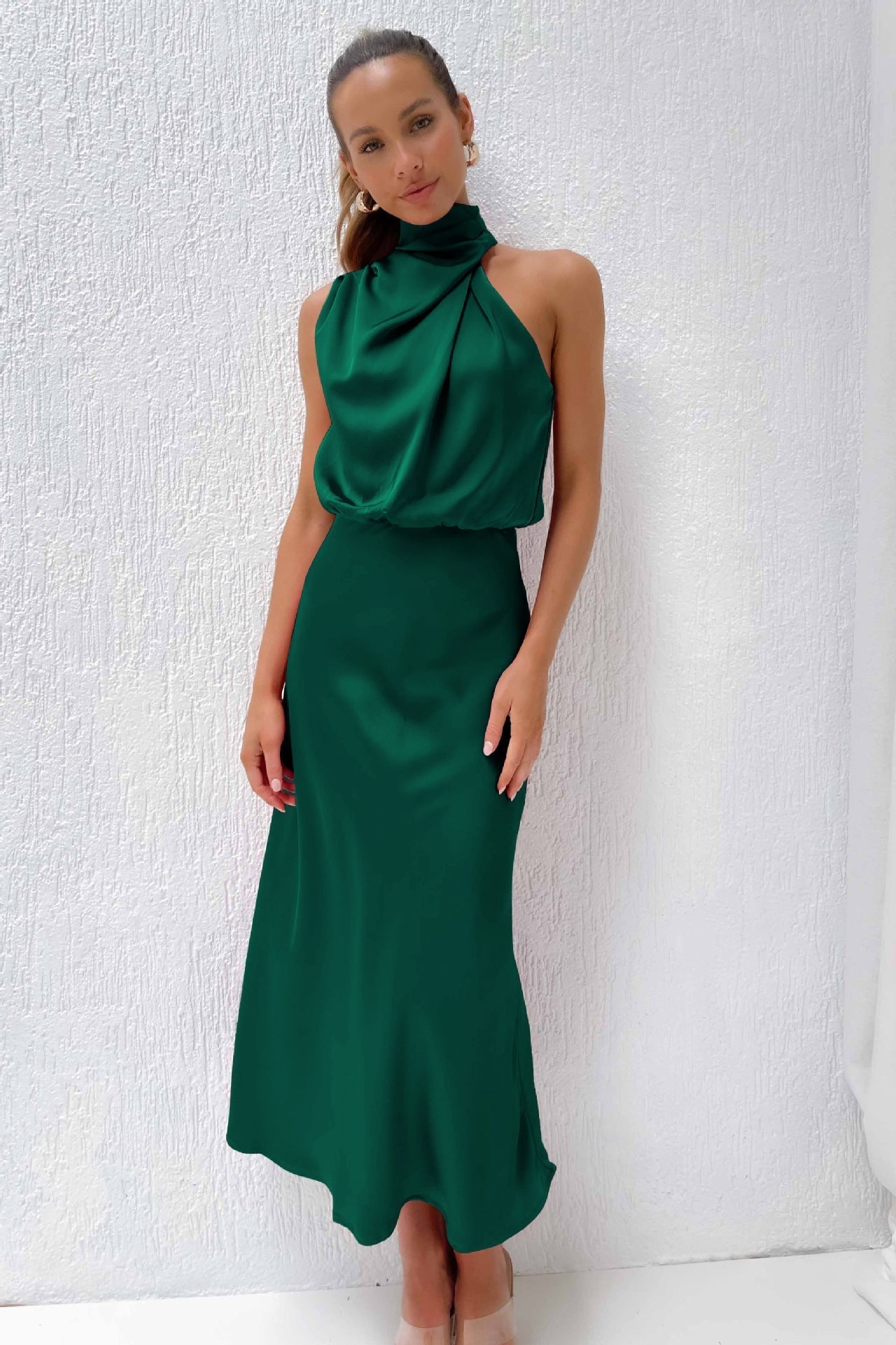 Quentin Sahara Draped Dress - Green