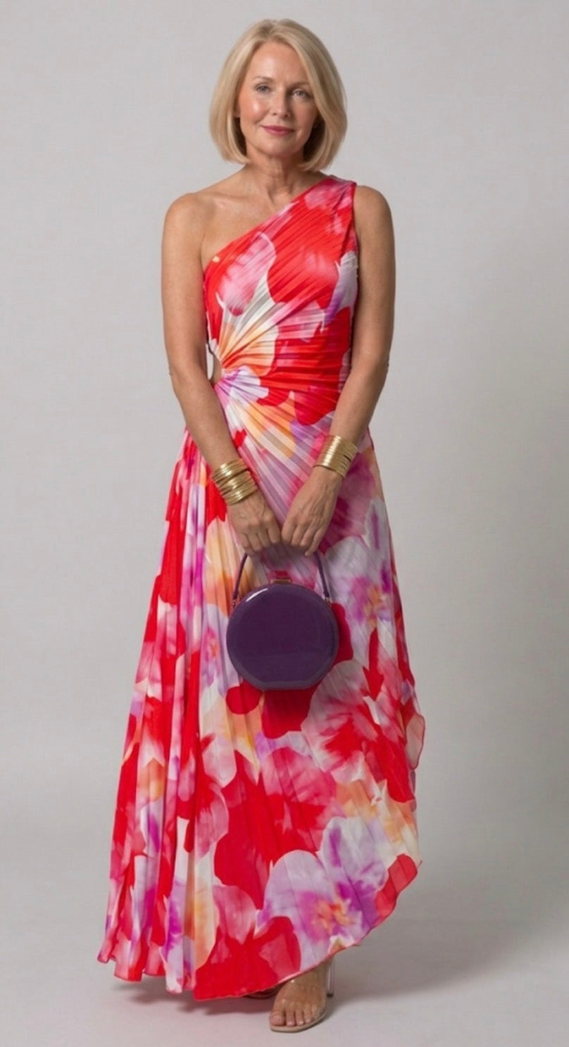 Holt & Wren Pleated One-Shoulder Dress