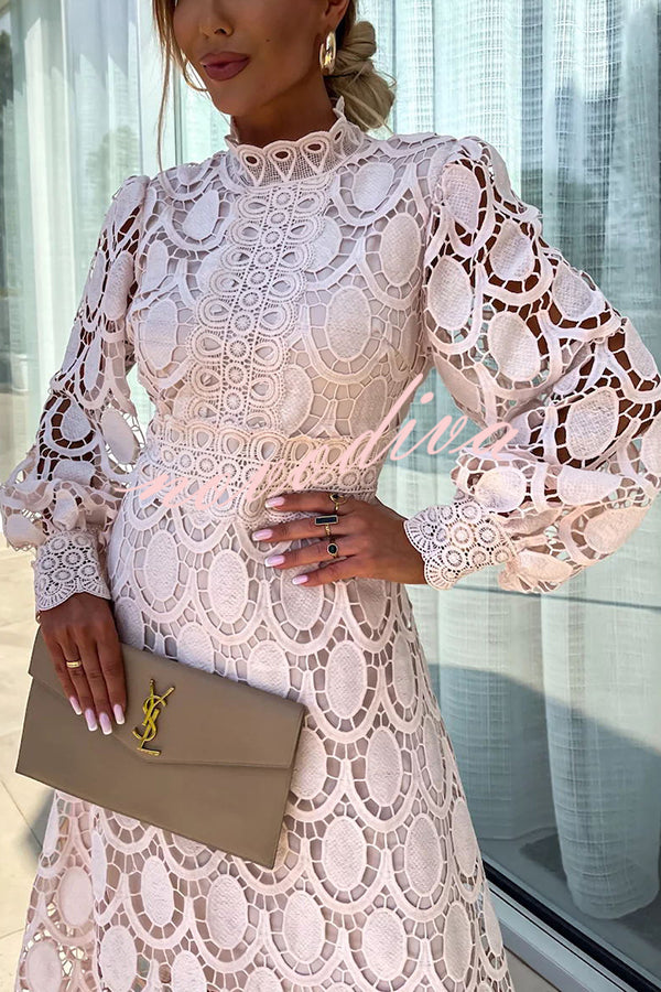 Liza Romantic Lace Dress - Rose