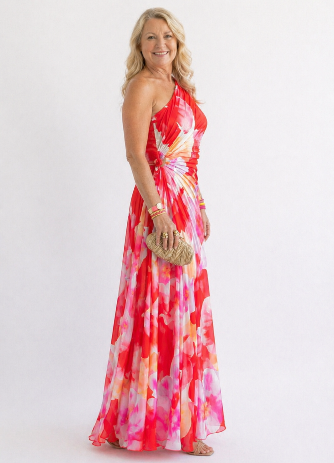 Holt & Wren Pleated One-Shoulder Dress