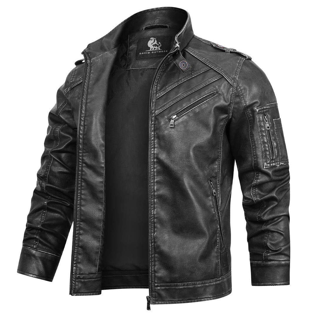 Engine Leather Jacket Black