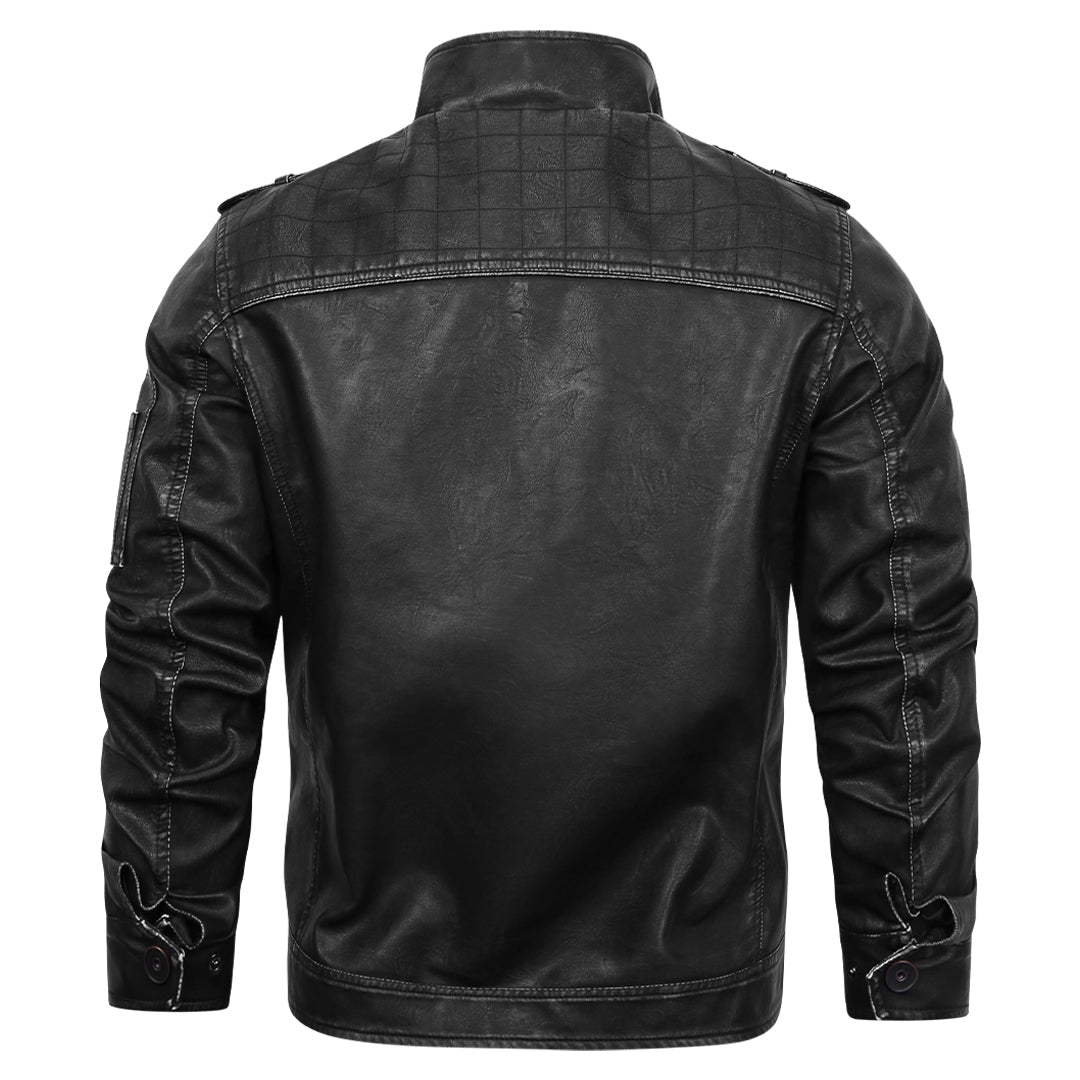 Engine Leather Jacket Black