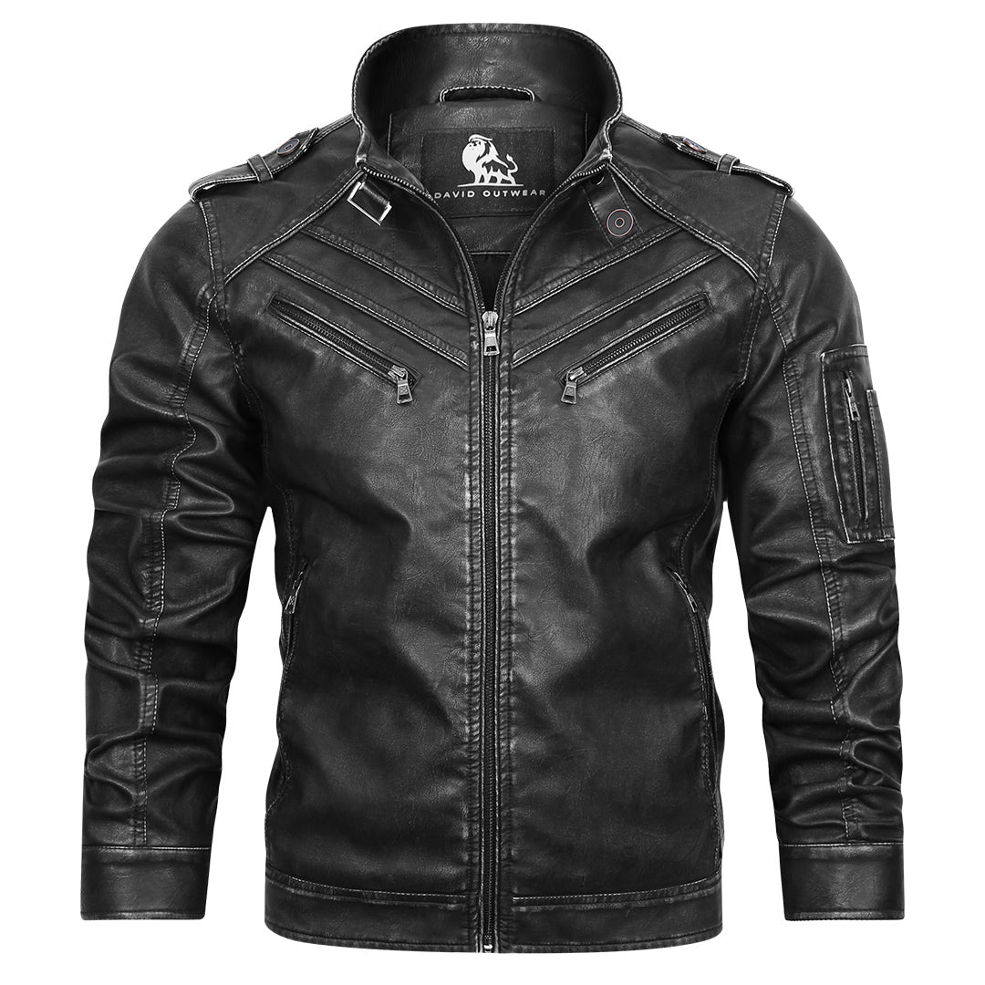 Engine Leather Jacket Black