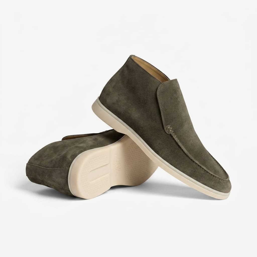 Portofino Suede Hi-Top Loafer Military Green