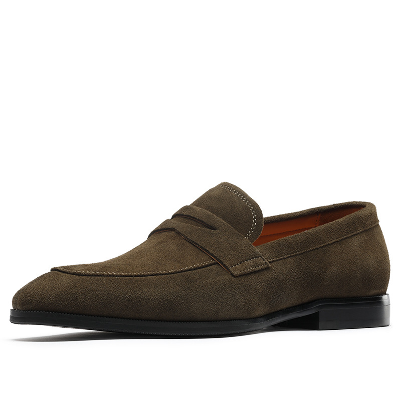 Sutton Suede Penny Loafer Military Green