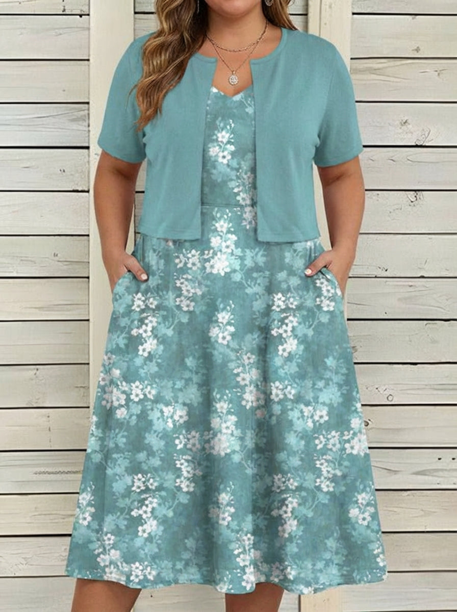 Marguerite - Charm Floral Dress - Teal