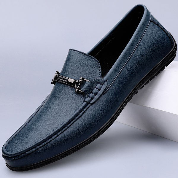 Raven Leather Loafer Navy