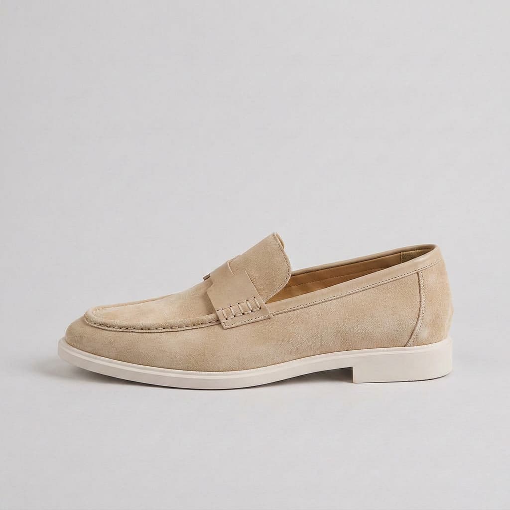Brewood Nubuck Penny Loafer Khaki