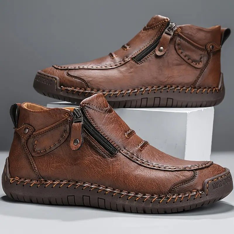 Dumont Side-Zip Loafer Brown