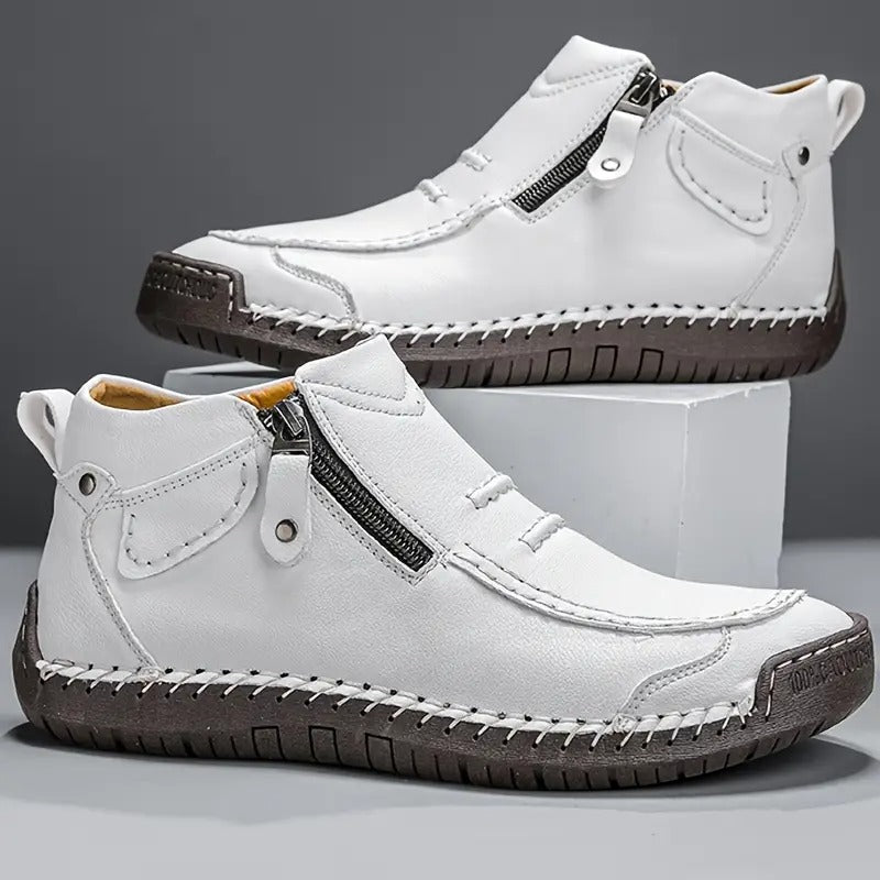 Dumont Side-Zip Loafer White