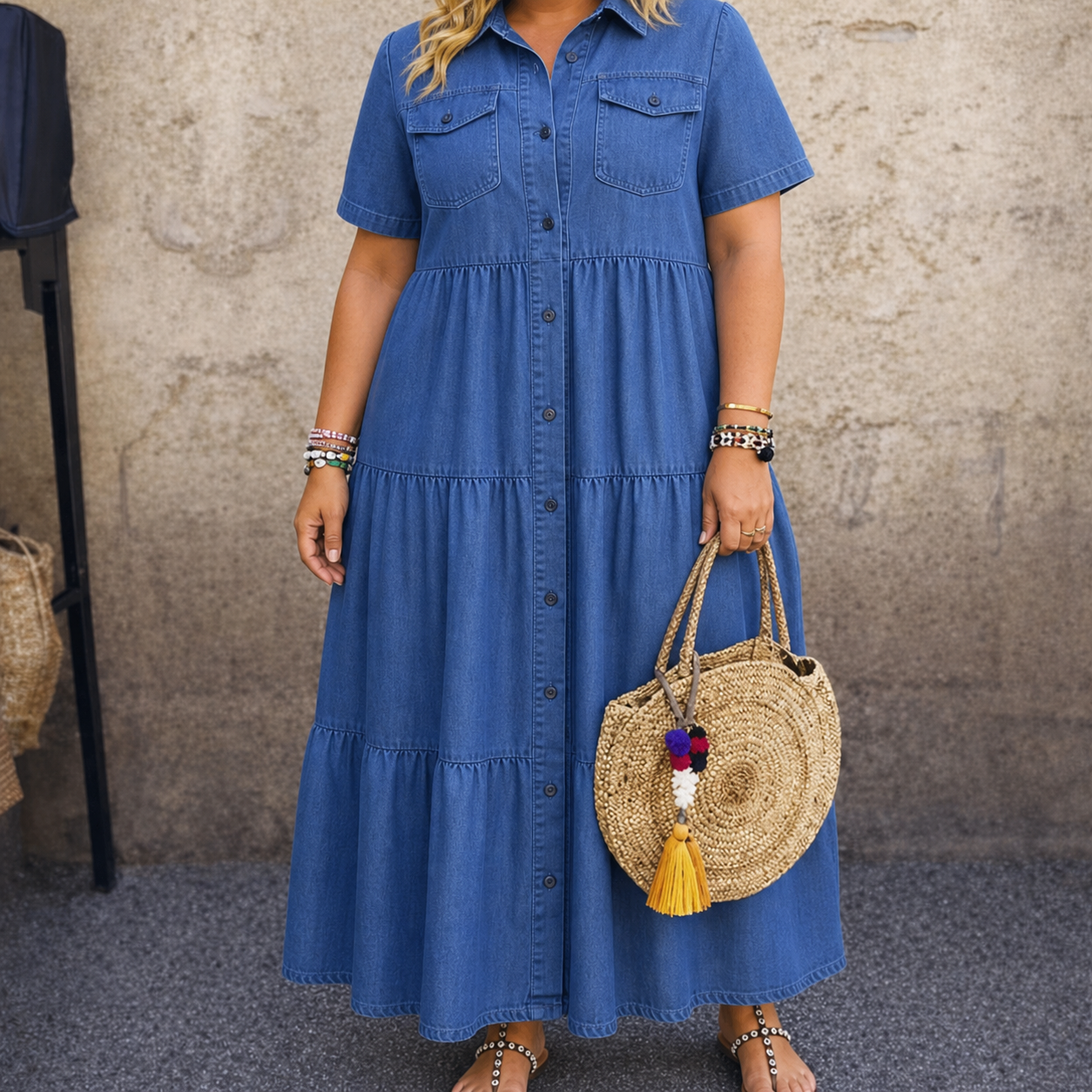 Elizabeth | Comfortable Timeless Dress - Dark blue