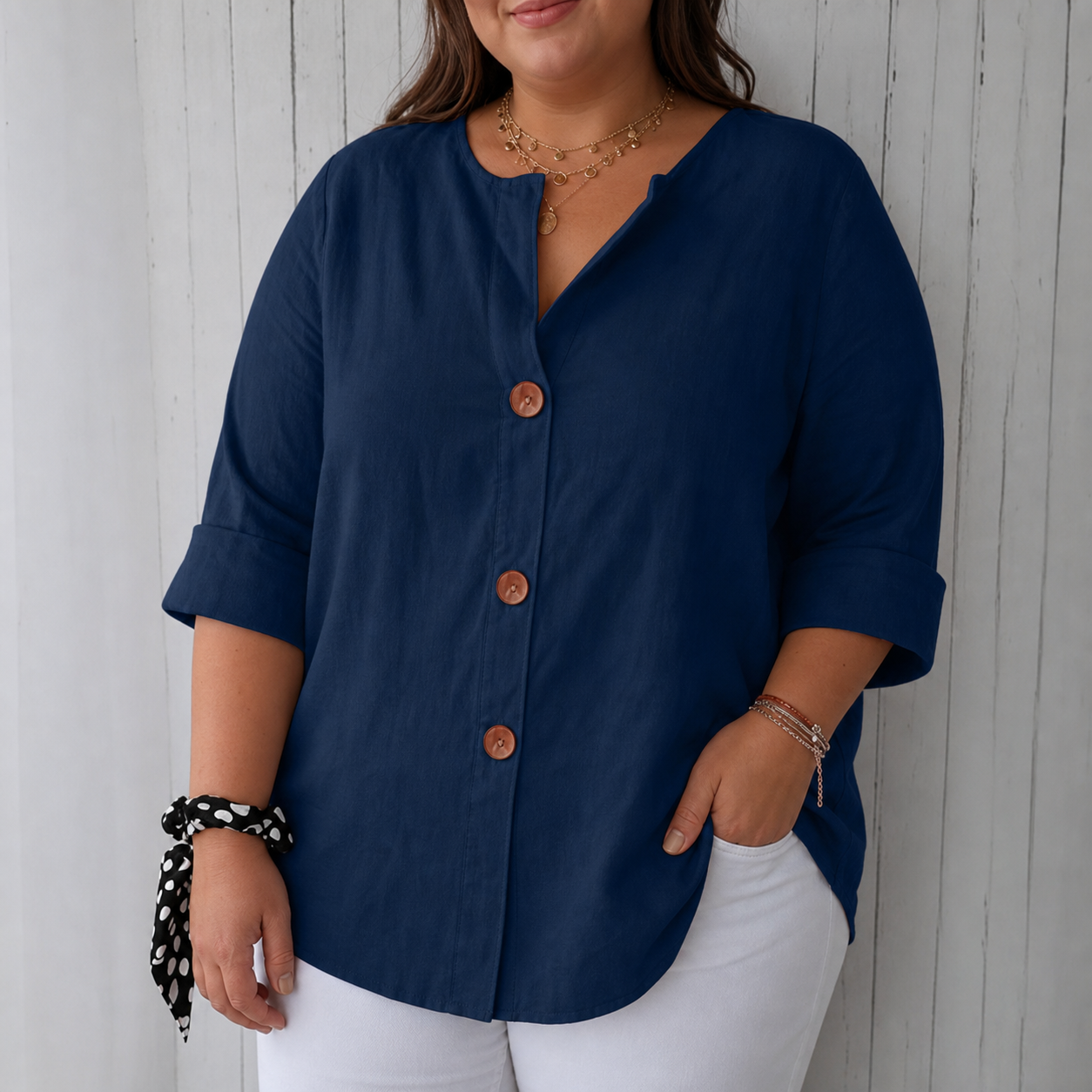 Harper | Lightweight Blouse - Blue