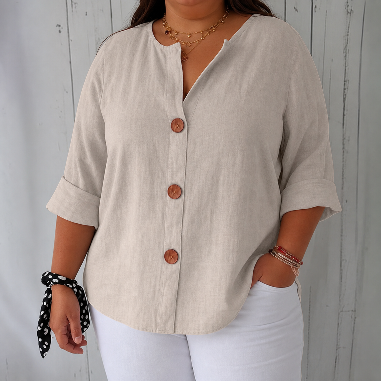 Harper | Lightweight Blouse - Beige