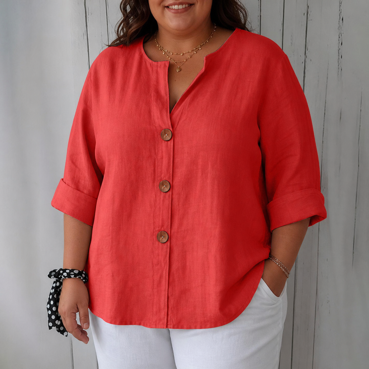 Harper | Lightweight Blouse - Red