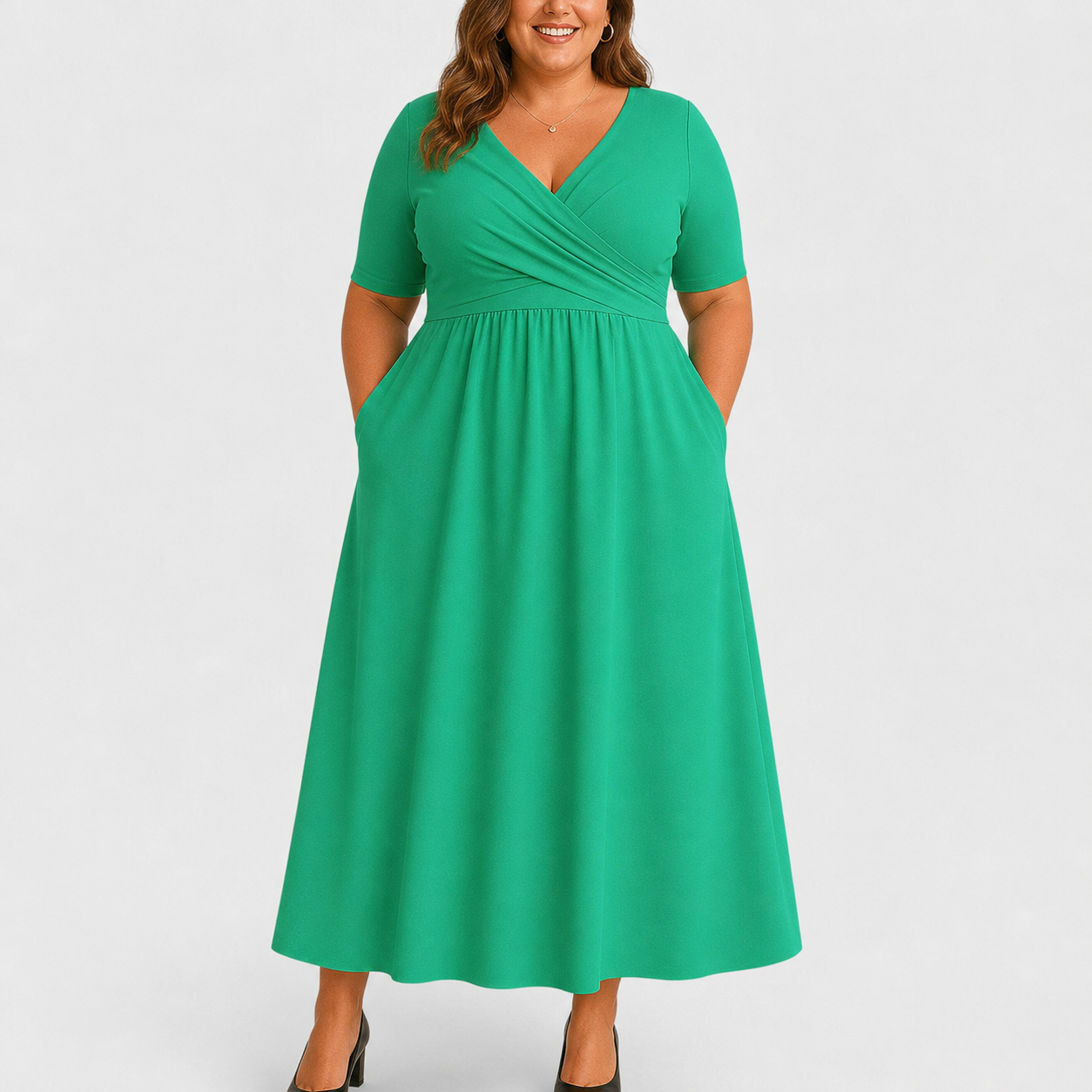 Eleanor Elegant Midi Dress - Green