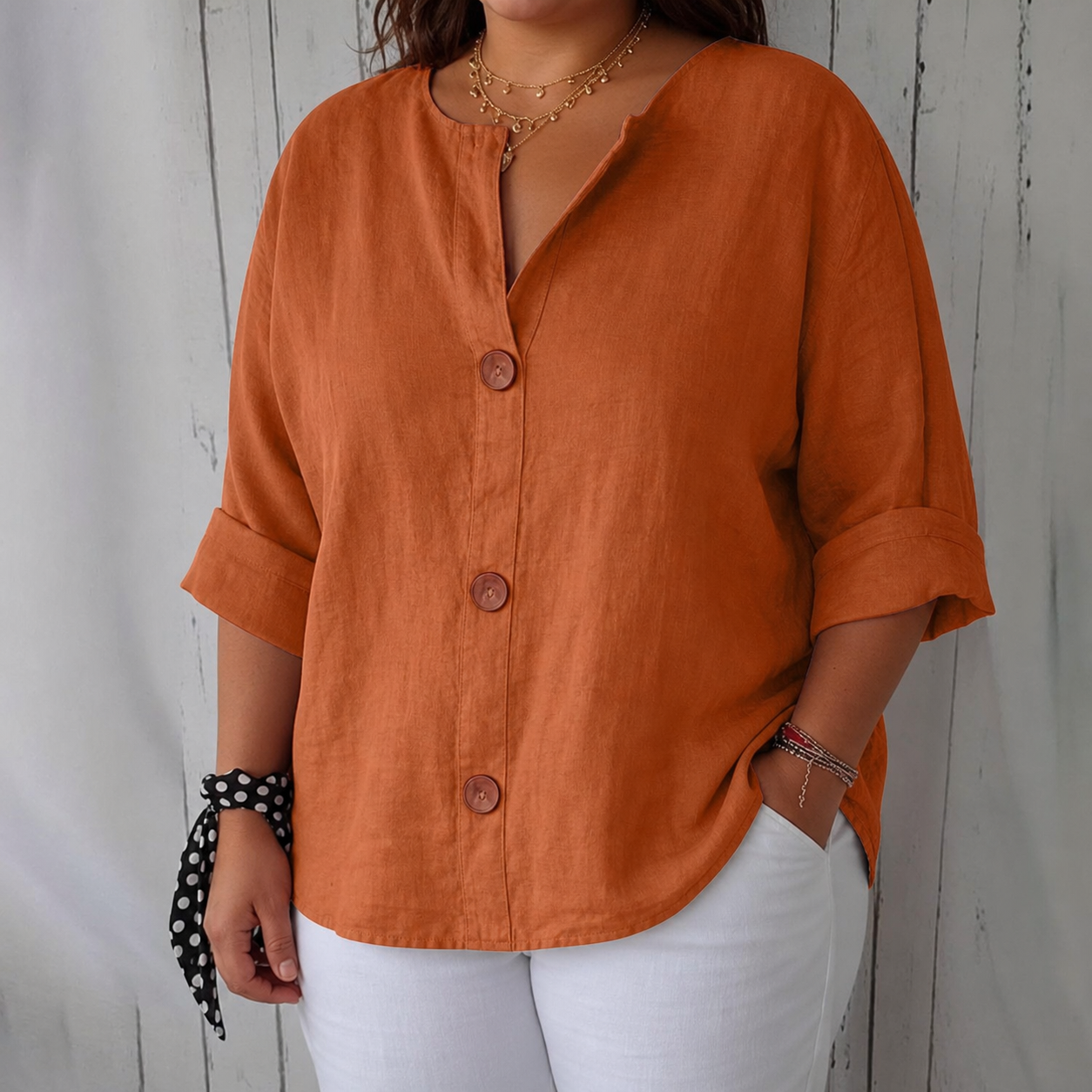 Harper | Lightweight Blouse - Orange