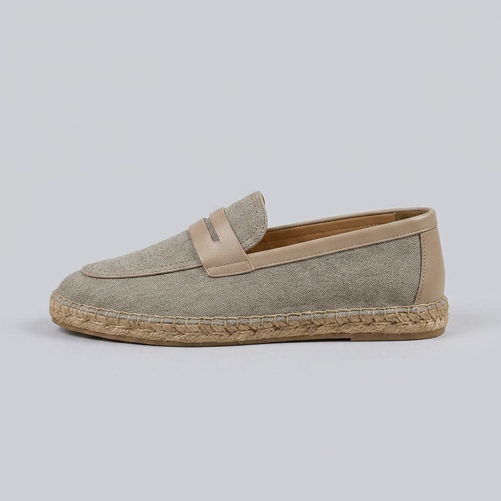 Sanary Herringbone Espadrille Stone