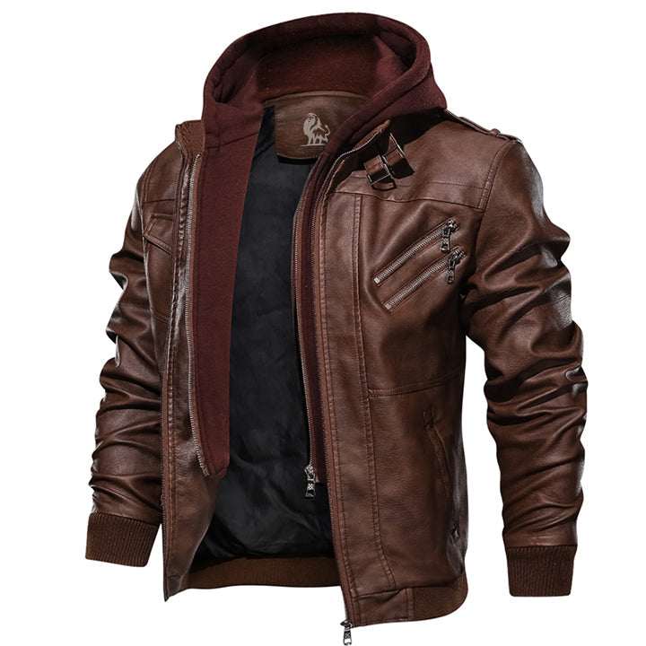 Salvador Leather Jacket Saddle Brown